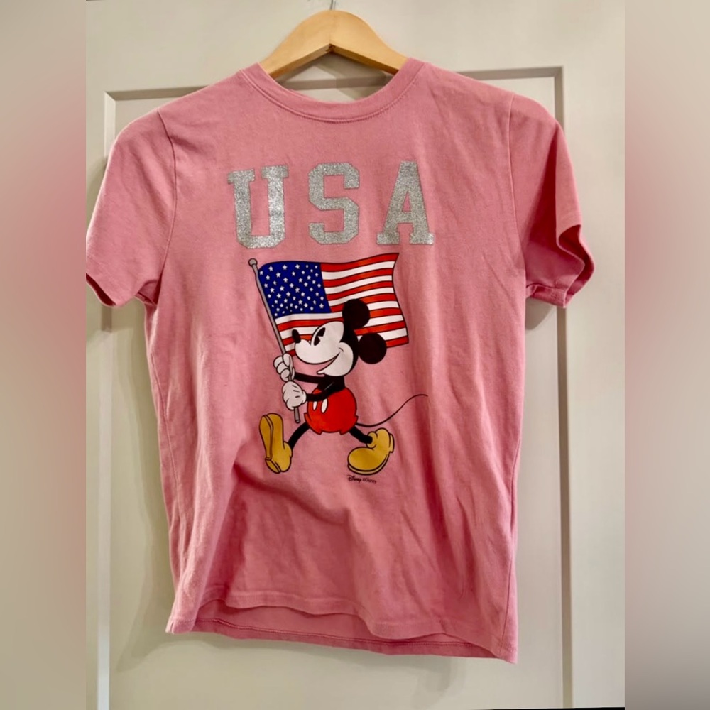 Abercrombie Kids x Disney Mickey Mouse Pink Tee, Girls Sz 11/12